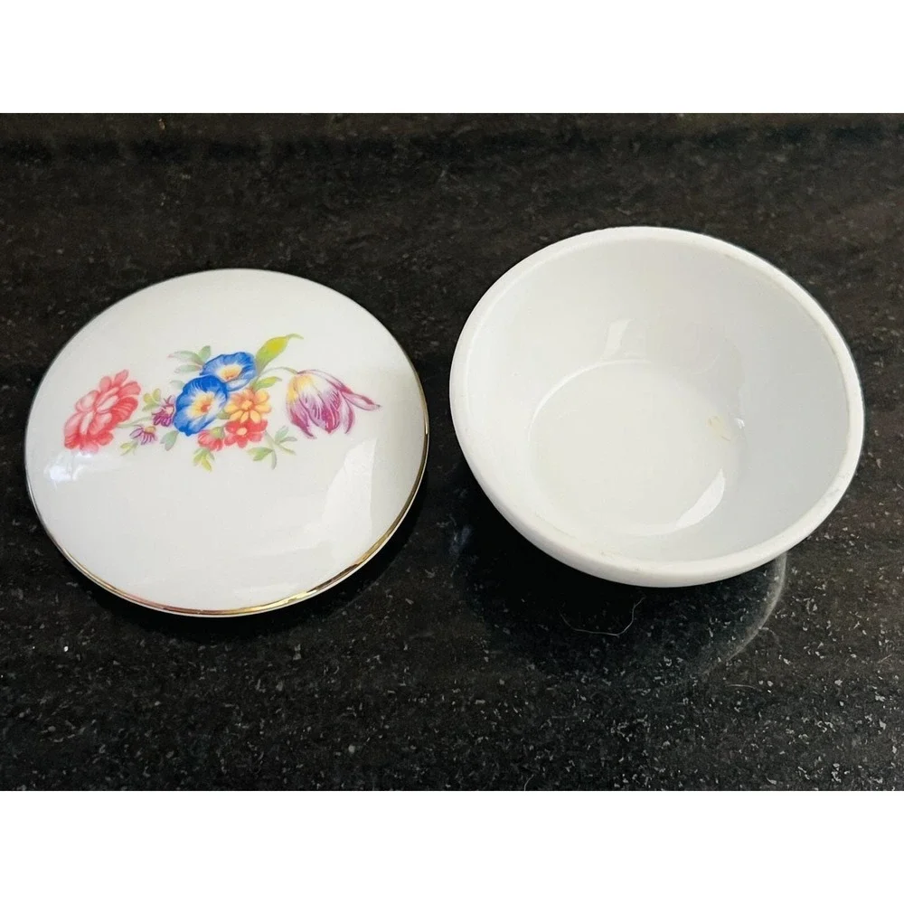 Vintage Royal Bavaria Trinket Box Germany Décor Vanity Bowl Porcelain with‎ Lid